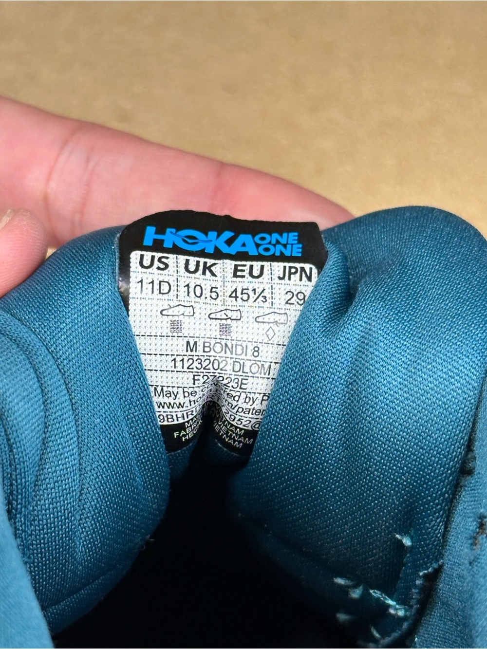 HOKA Bondi 8 Men’s 11D Deep Lagoon Ocean Mist Running Shoes 1123202-DLOM - Picture 12 of 12